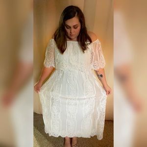 Lovely lace * off the shoulder * midi dress